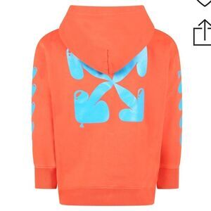 OFF-WHITE | NEW Kid’s Orange & Blue Drip Print Logo Hoodie Youth Size 6